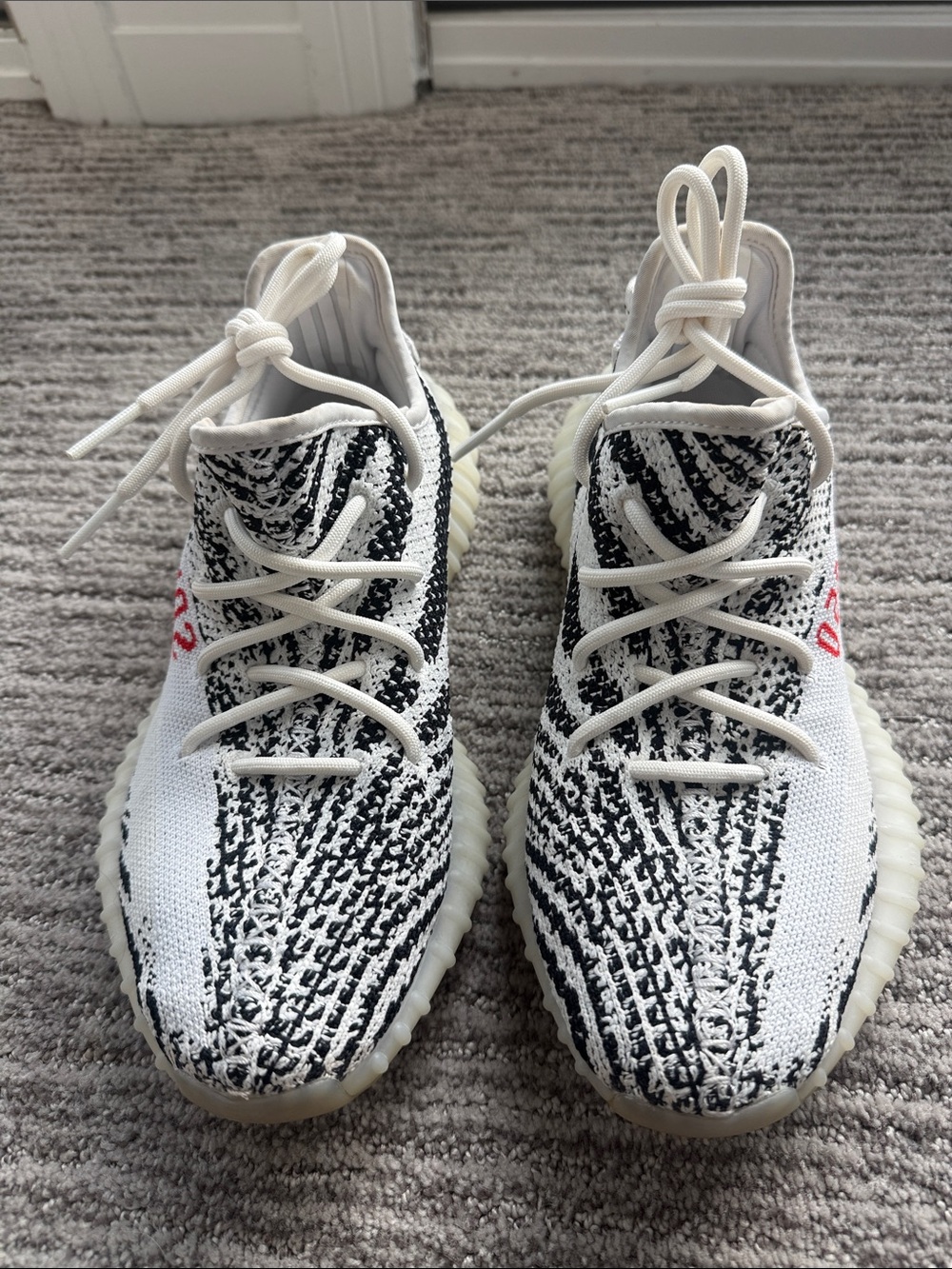 Yeezy Boost 350 V2 Zebra White Black with Red Accents